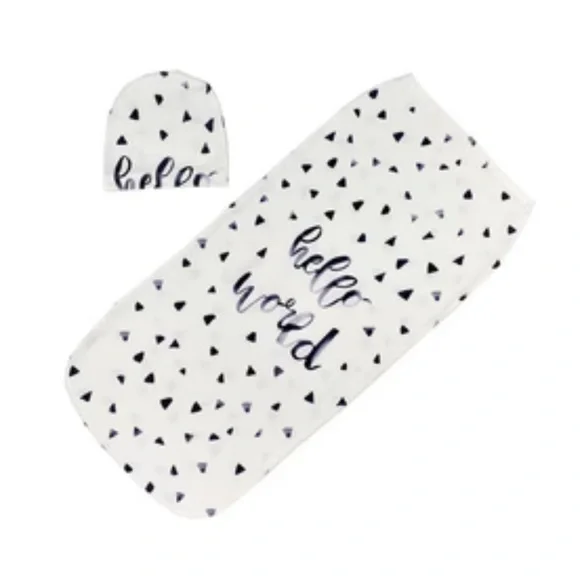 1 Set Newborn Infant Swaddle Blanket Wrap + Hat Baby Swaddling Sleeping Bag - Picture 2 of 2
